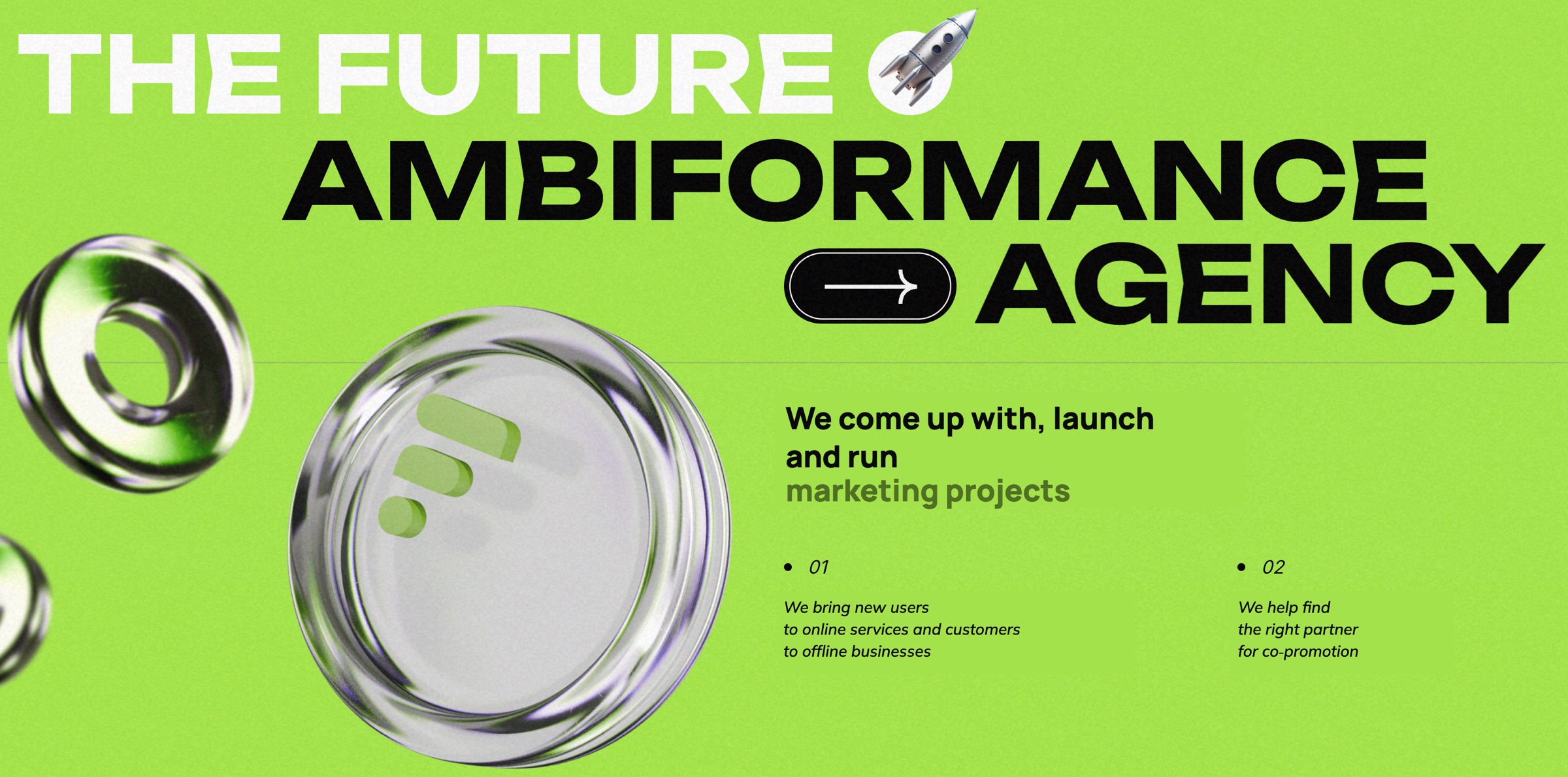 THE FUTURE — the agency's website, opening screen